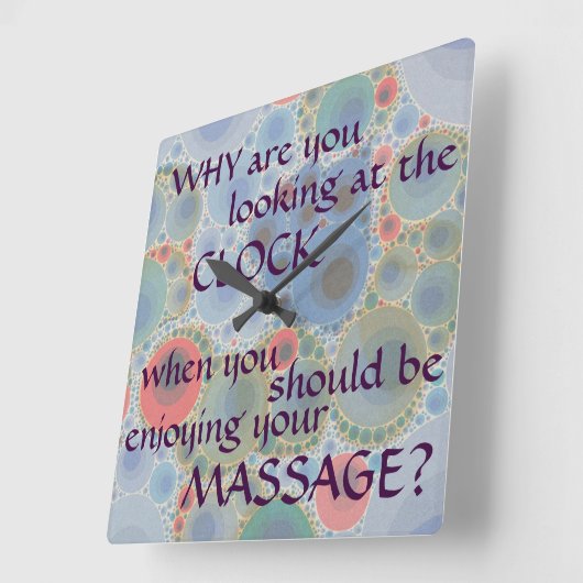 キュートマおもしろいッサージセラピートリートメント室 スクエア壁時計 (傾斜)