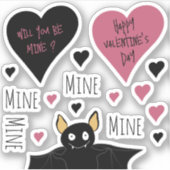 キュートマイニングマイニングマイニングコレクションこうもりテーマ シール (正面)