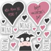 キュートマイニングマイニングマイニングコレクション牛テーマ シール (正面)