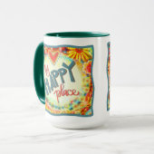 キュートマイハッピープレイス引用文おもしろいインスピレーション マグカップ (正面左)