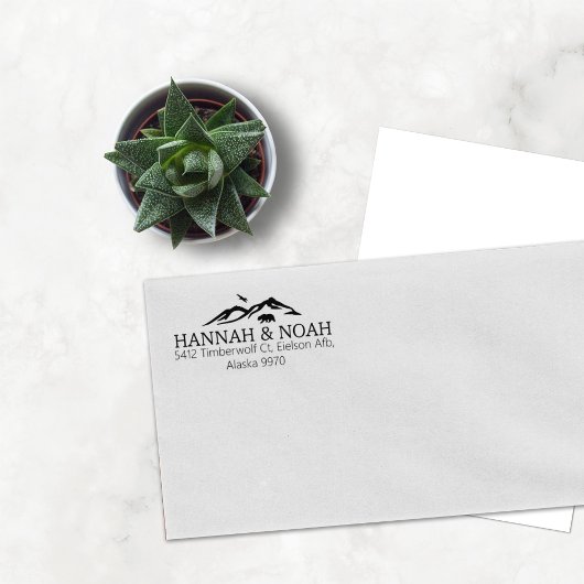 キュートマウンテンベアーカップル差出人住所 ラバースタンプ