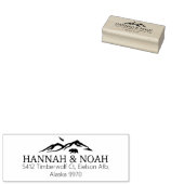 キュートマウンテンベアーカップル差出人住所 ラバースタンプ (押印)