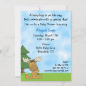 キュートマウンテンムースボーイズ赤ちゃんシャワー招待状 招待状 (正面)