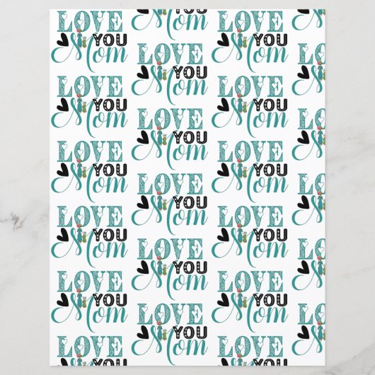 キュートマザーズデイフローラレッドローゼスクラップブック紙 (裏面)