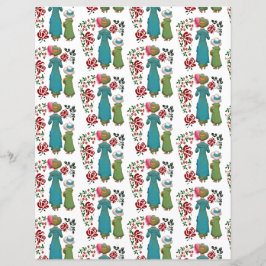 キュートマザーズデイフローラレッドローゼスクラップブック紙