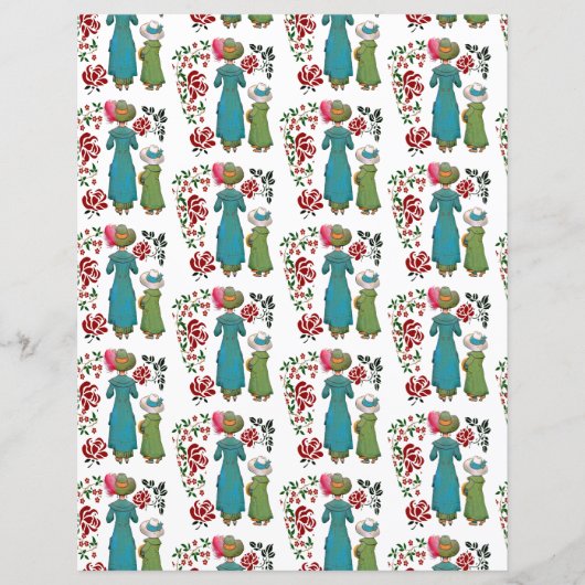 キュートマザーズデイフローラレッドローゼスクラップブック紙 (正面)