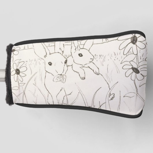 キュートマザーベビーバニーラビット ゴルフヘッドカバー (正面)