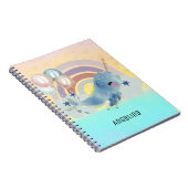 キュートマジカルシーユニコーン名前をカスタムする ノートブック (右側)