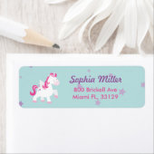 キュートマジカルパーソナライズされたユニコーン住所 シール (インサイチュ)