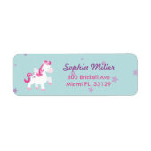 キュートマジカルパーソナライズされたユニコーン住所 シール (正面)