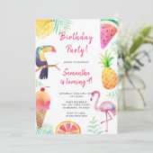 キュートマジカルユニコーンレインボー誕生日 招待状 (スタンド正面)