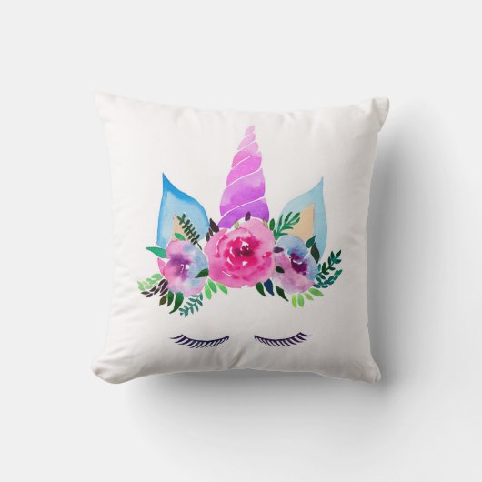 キュートマジカルユニコーン顔 クッション (正面)