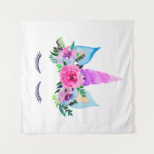 キュートマジカルユニコーン顔 タペストリー (正面(横))