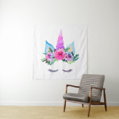 キュートマジカルユニコーン顔 タペストリー (インサイチュ)