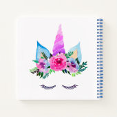 キュートマジカルユニコーン顔 ノートブック (裏面)