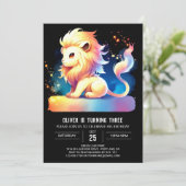 キュートマジカルライオン誕生日 招待状 (スタンド正面)