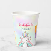 キュートマジカルレインボーユニコーンハッピーバースデーパーティー 紙コップ (裏面)