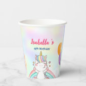 キュートマジカルレインボーユニコーンハッピーバースデーパーティー 紙コップ (正面)