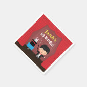 キュートマジシャンキッズ魔法誕生日パーティー スタンダードカクテルナプキン (角)