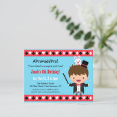 キュートマジシャンキッズ魔法誕生日パーティー 招待状 (スタンド正面)