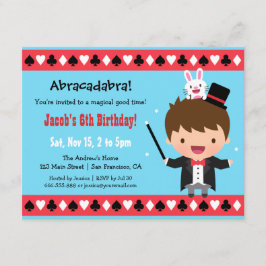 キュートマジシャンキッズ魔法誕生日パーティー 招待状