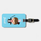 キュートマジシャン魔法バニートリック子供へ ラゲッジタグ (正面横)