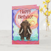 キュートマストドンハッピーバースデー カード (黄色い花)