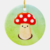 キュートマッシュルームスケッチ セラミックオーナメント (裏面)