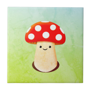 キュートマッシュルームスケッチ タイル