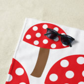 キュートマッシュルームトーストイレモノグラム ビーチタオル (インサイチュ)