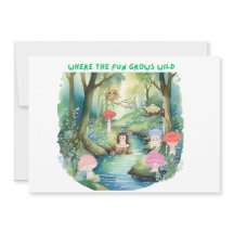 キュートマッシュルームピープル招待状