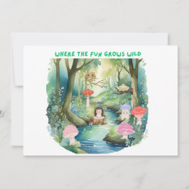 キュートマッシュルームピープル招待状 招待状