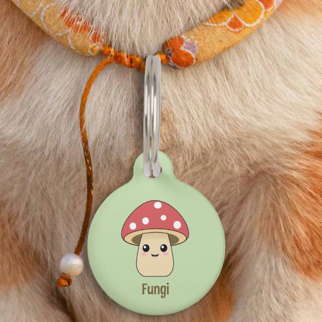 キュートマッシュルームペットタグ ペット　ネームタグ (Cute Mushroom Pet Tag)