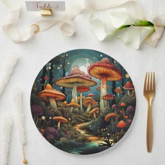 キュートマッシュルーム紙プレート ペーパープレート (ウェディング)