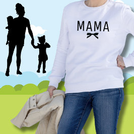 キュートマニューママブラックボウ長袖 Tシャツ