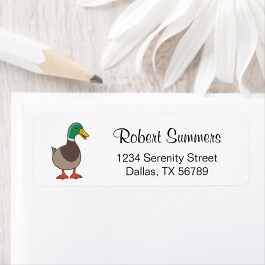 キュートマラードアヒル差出人住所 ラベル (インサイチュ)