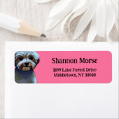 キュートマルティポドッグイラストレーション差出人住所 ラベル (インサイチュ)