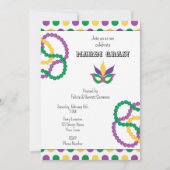 キュートマルディグラスパーティの招待状 招待状 (正面)