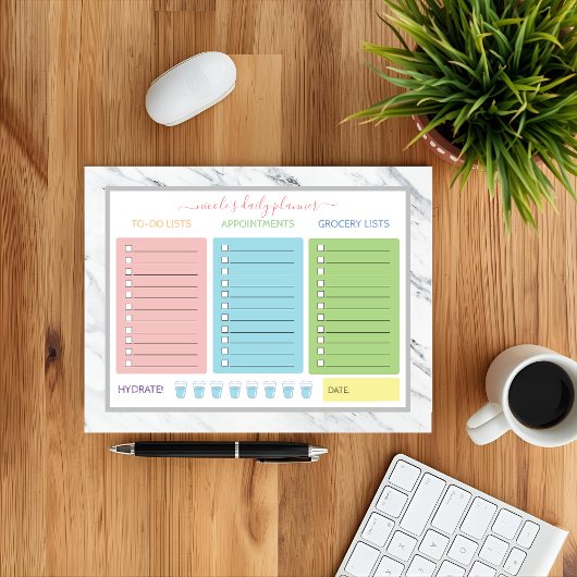 キュートマーブルデイリープランナー ノートパッド
