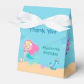 キュートマーメイドガールビーチカスタム子供の誕生日パーティー フェイバーボックス (正面サイド)