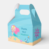 キュートマーメイドガールビーチカスタム子供の誕生日パーティー フェイバーボックス (正面サイド)