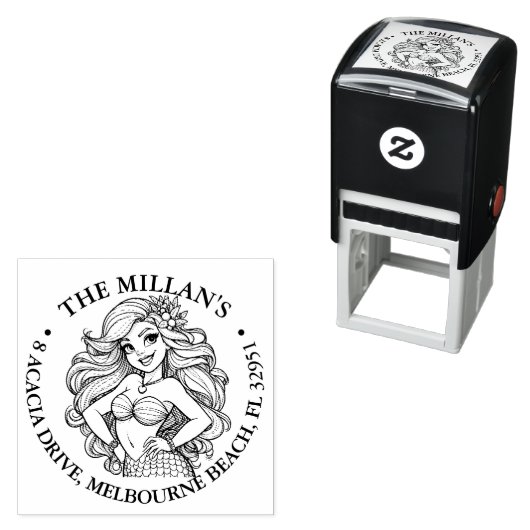 キュートマーメイドパーティーテーマ セルフインキングスタンプ (インサイチュ)