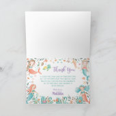 キュートマーメイド誕生日アンダーザシープールパーティー  サンキューカード (内部)