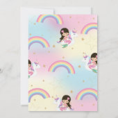 キュートマーメイド&ユニコーンフローティプール誕生日イン 招待状 (裏面)