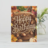 キュートミスティックウッドランドオータム秋ハッピーバースデー カード (スタンド正面)