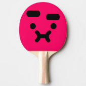 キュートミックスポーティ顔ピンク卓球ラケット 卓球ラケット (正面)