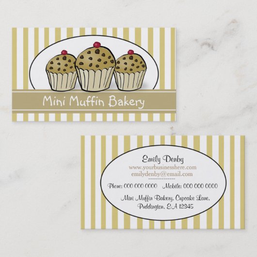 キュートミニマフィンベーキング菓子 名刺 (正面/裏面)
