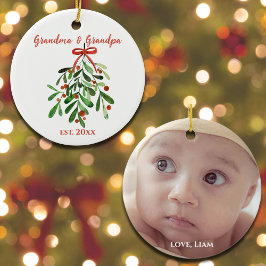 キュートミニマリストグランマアンドグランパオーナメント セラミックオーナメント