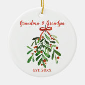 キュートミニマリストグランマアンドグランパオーナメント セラミックオーナメント (正面)