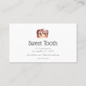 キュートミニマリストケーキベーカリー 図解入りの、写真付きの 名刺 (裏面)